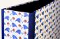 Preview: Ordner mit blauen Leinenkanten im Maritimen Stil, rote Herzchen,blaue Blätter auf weißem Hintergrund